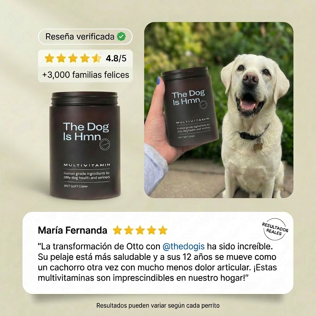 Longevidad DM-01™ Multivitamínico 5-en-1 Para perros que necesitan más años de vida saludable | Mejoras visibles en 3 semanas